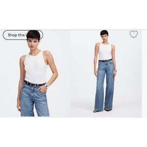 Madewell (Re)generative Cotton Essential High-Neck Tee White Size XXS NU844